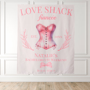 Coquette Girly Bow Corset Social Club Bachelorette Tapestry