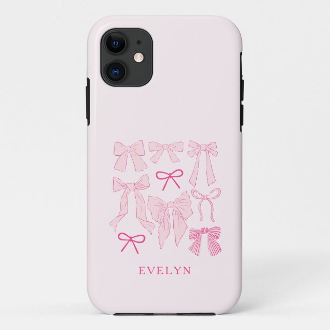 Coquette Girly Bows Pink Case-Mate iPhone Case (Back)