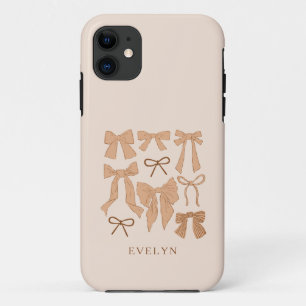 Coquette Girly Bows Terracotta iPhone 11 Case