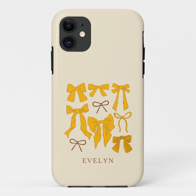Coquette Girly Bows Yellow Case-Mate iPhone Case (Back)