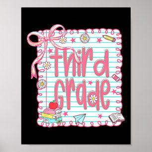 Coquette Girly Pink Bow Third Grade Teacher Ck To Poster