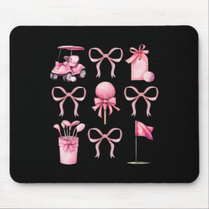 Coquette Golf Bows Preppy Cute Golfer Women Girls Mouse Pad