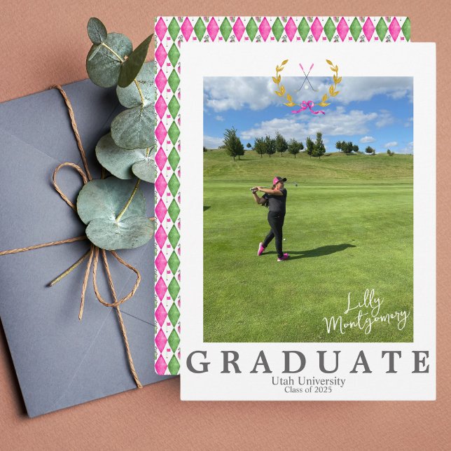 Coquette Golf & Golfer Graduation Announcement (Creator Uploaded)