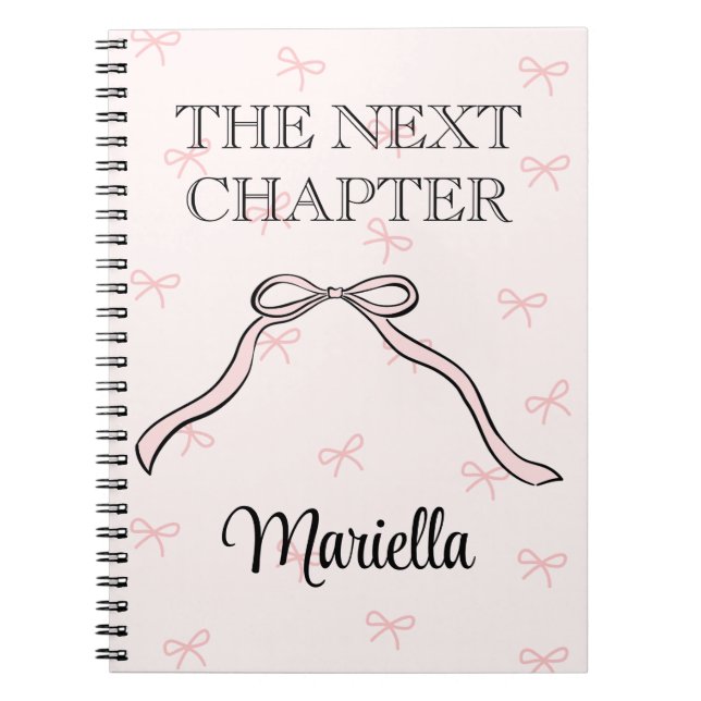 Coquette Graduate Personalised Pink Bow Diary Notebook (Front)