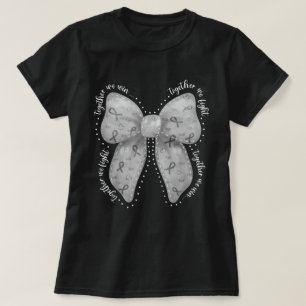 Coquette Grey Bow Together We Fight Brain Tumour T-Shirt