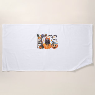 Coquette Halloween Cute Cat Bows Pumpkin Spooky Se Beach Towel