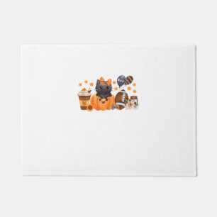 Coquette Halloween Cute Cat Pumpkin Football Fall Doormat