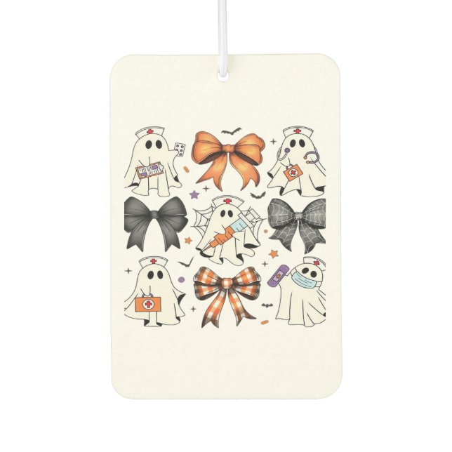 Coquette Halloween Ghost Nurse Classic T-Shirt Car Air Freshener (Front)