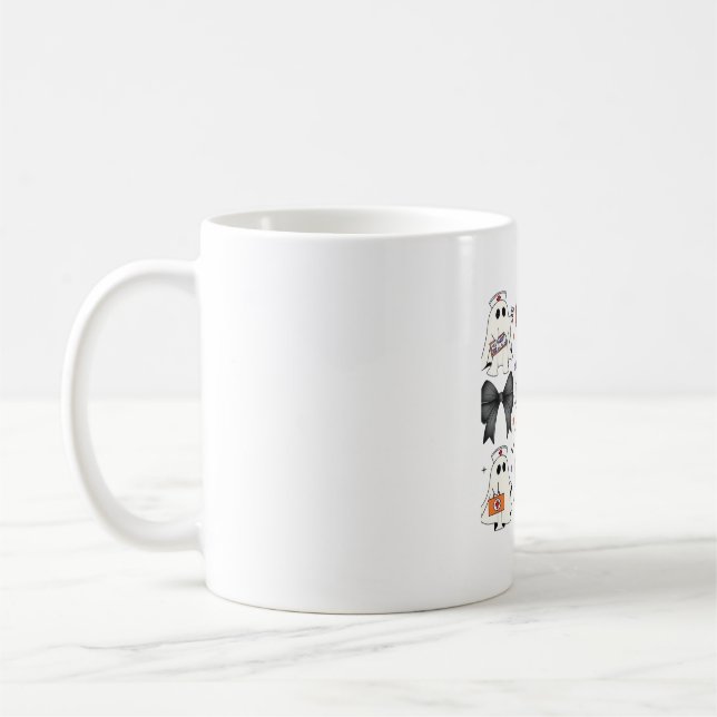Coquette Halloween Ghost Nurse Classic T-Shirt Coffee Mug (Left)