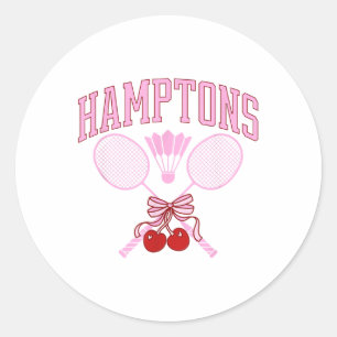 Coquette Hamptons Badminton Preppy Vintage Soft Gi Classic Round Sticker