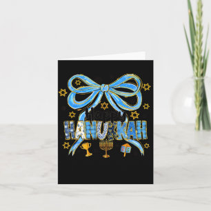 Coquette Hanukkah Bow Jewish Bow Menorah Bow Women Card