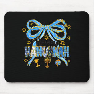 Coquette Hanukkah Bow Jewish Bow Menorah Bow Women Mouse Pad