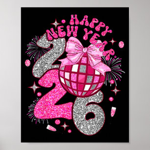 Coquette Happy New Year 2026 Party Matching Family Poster