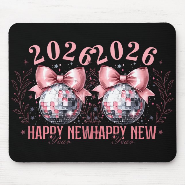 Coquette Happy New Year Party 2026 Family Women Gi Mouse Pad (Front)