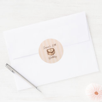 Coquette Heart Birthday Cake Classic Round Sticker
