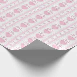 “Coquette Heart & Bow Wrapping Paper – Pink Romant