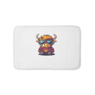 Coquette Highland Cow Bubblegum Tshirt Design, Hol Bath Mat