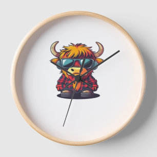 Coquette Highland Cow Bubblegum Tshirt Design, Hol Clock