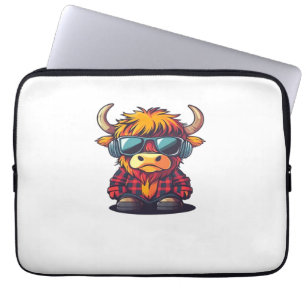 Coquette Highland Cow Bubblegum Tshirt Design, Hol Laptop Sleeve