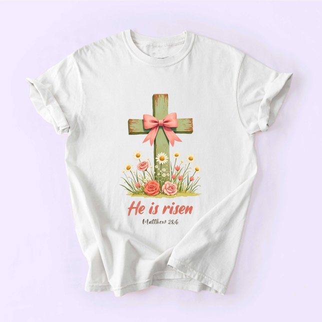 Coquette Jesus, Jesus Easter, He is Risen T-Shirt (Creator Uploaded)
