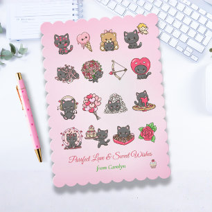 Coquette Kawaii Cat Valentine Card