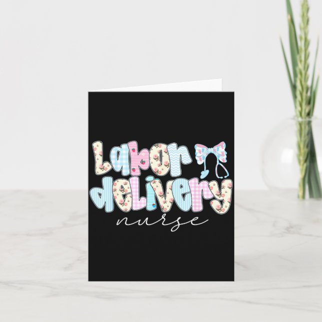 Coquette Labor And Delivery Nurse Crewneck, Bow St Card (Front)