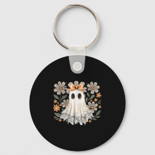 Coquette Lace Ghost Boo Vintage Floral In Boojee H Key Ring