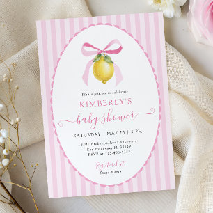 Coquette Lemon Baby Shower Invitation