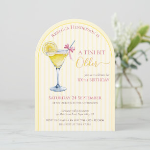 Coquette lemon cocktail A tini bit Older birthday Invitation