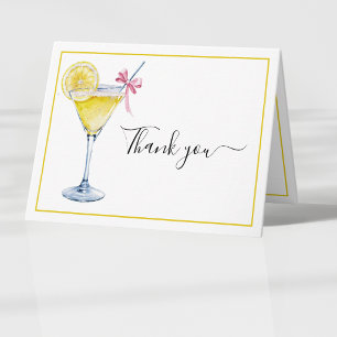 Coquette Lemon Cocktail Martini Thank You Card