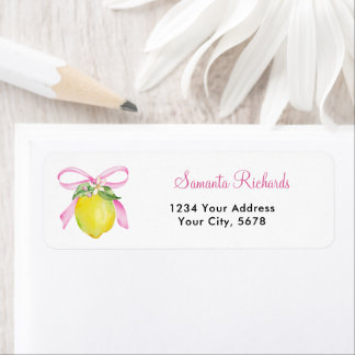 Coquette Lemon Pink Address Return Address Label