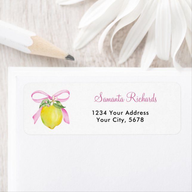 Coquette Lemon Pink Address Return Address Label (Insitu)