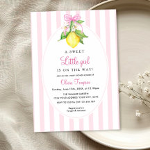 Coquette Lemon Pink Baby Shower
