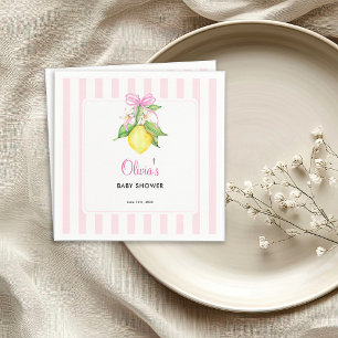 Coquette Lemon Pink Baby Shower Napkin