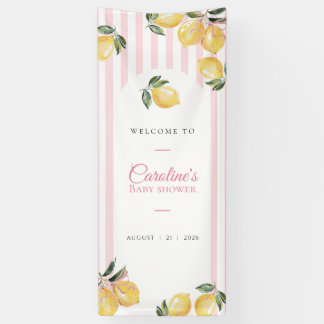 Coquette Lemon Pink Baby Shower WELCOME SIGN