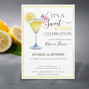 Coquette lemon Sweet & Sour bridal shower Invitation