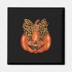 Coquette Leopard Bow Pumpkin Thanksgiving Fall Wom Magnet