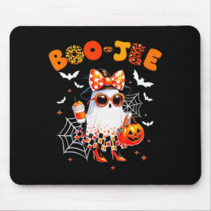 Coquette Leopard Ghost Coffee Boo-jee Halloween Bo Mouse Pad