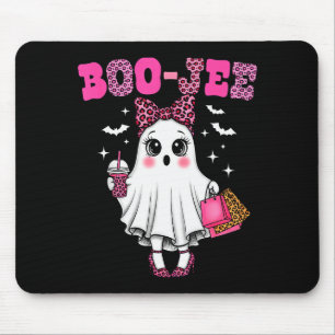 Coquette Leopard Ghost Coffee Boo-jee Halloween Bo Mouse Pad