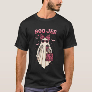 Coquette Leopard Ghost Coffee Boo JEE Halloween Bo T-Shirt
