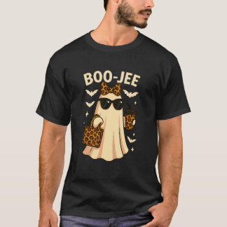 Coquette Leopard Ghost Coffee Boo-JEE Halloween Bo T-Shirt