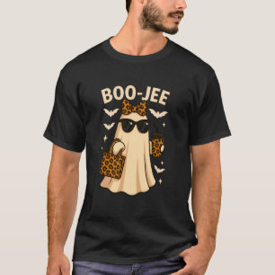 Coquette Leopard Ghost Coffee Boo-JEE Halloween Bo T-Shirt