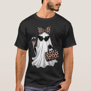 Coquette Leopard Ghost Coffee Boo-jee Halloween Bo T-Shirt