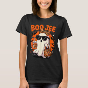 Coquette leopard ghost coffee boo jee halloween T-Shirt