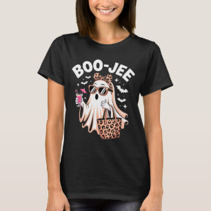 Coquette leopard ghost coffee boo-jee halloween T-Shirt