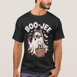 Coquette leopard ghost coffee boo-jee halloween T-Shirt