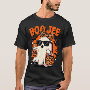 Coquette leopard ghost coffee boo jee halloween T-Shirt
