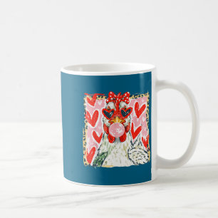 Coquette leopard valentine chicken hen blowing coffee mug