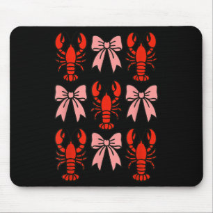 Coquette Lobster Nk Bow Clean Girl Retro Aesthetic Mouse Pad