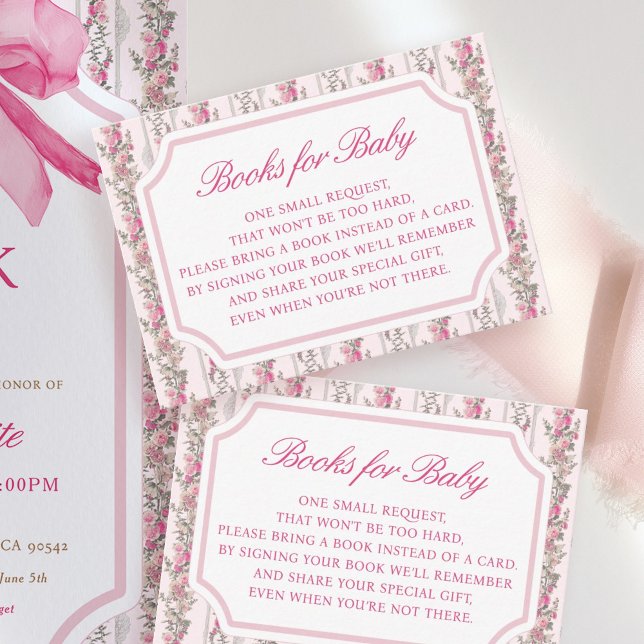 Coquette Love Shack Baby Shower Books For Baby  Enclosure Card (Creator Uploaded)